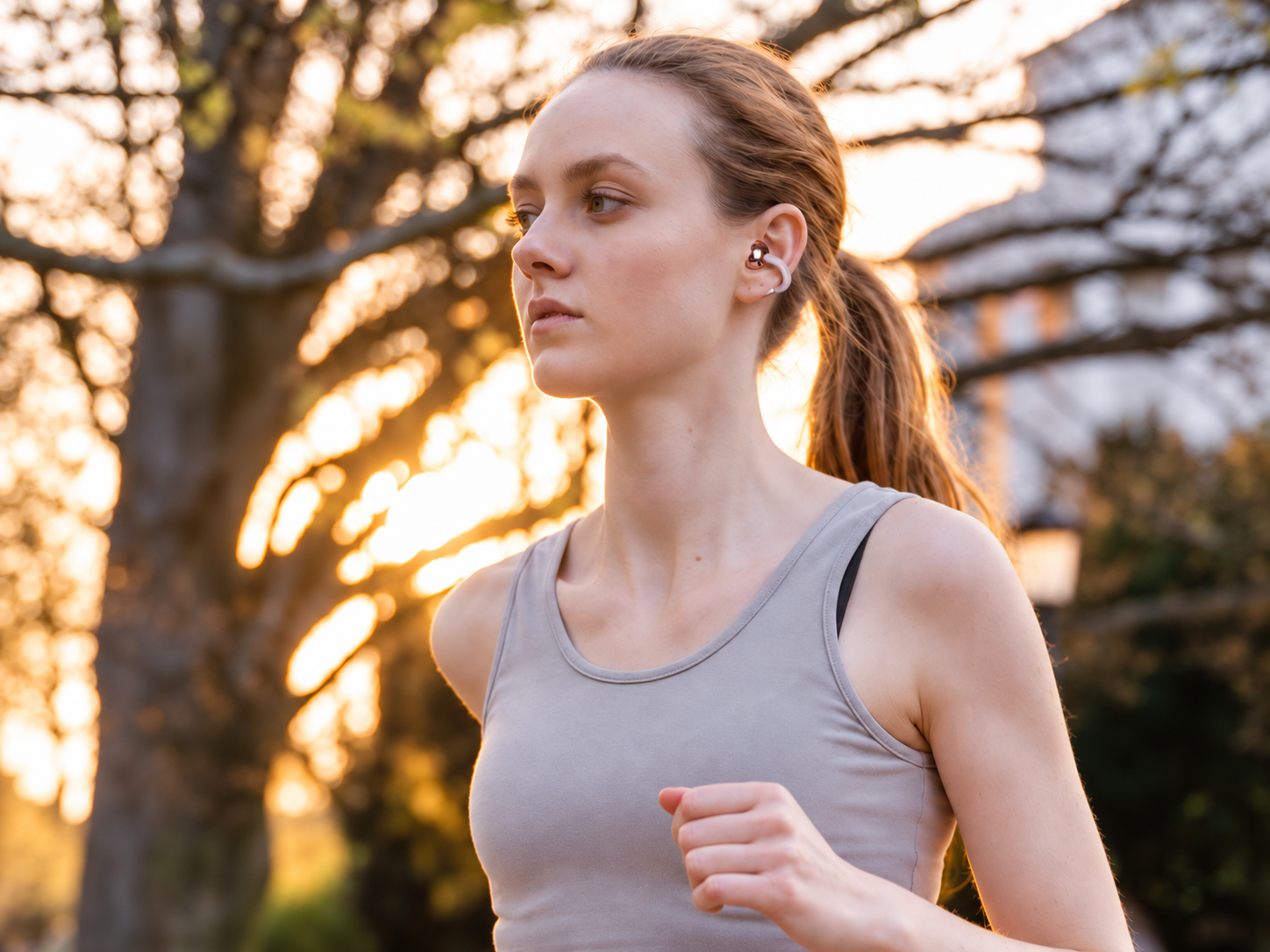 Écouteurs Gold Rose pendant une activité sportive